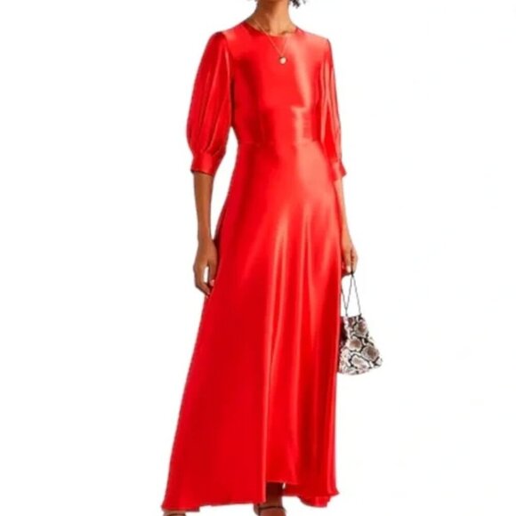 DEITAS 100% Silk Pleated Maxi Dress - Picture 15 of 16